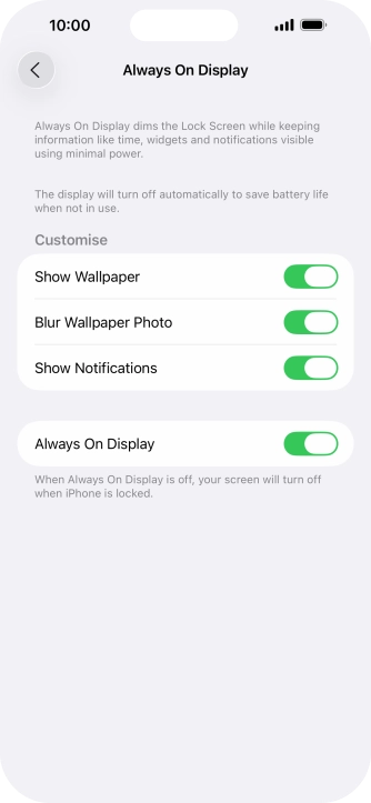 Press the indicator next to 