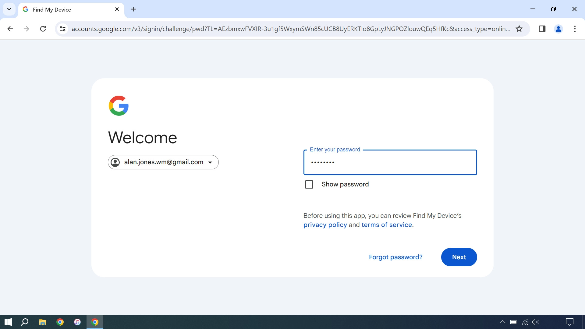 Follow the instructions on the screen to log on to your Google account.