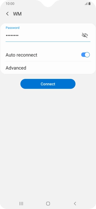Key in the password for the Wi-Fi network and press Connect.