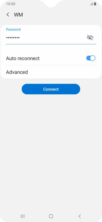 Key in the password for the Wi-Fi network and press Connect.