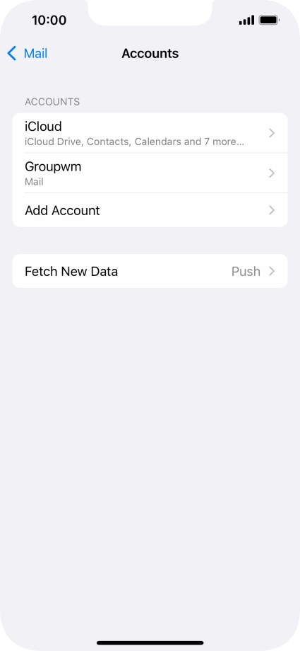 Press the name of the email account you've just set up.