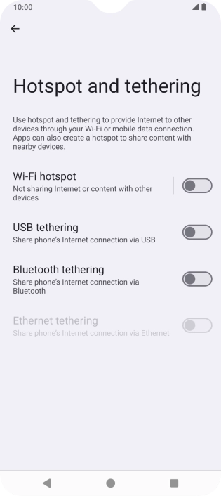 Press Wi-Fi hotspot.