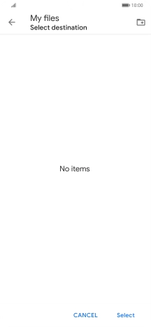 To create a new folder, press the new folder icon and follow the instructions on the screen to create a new folder.