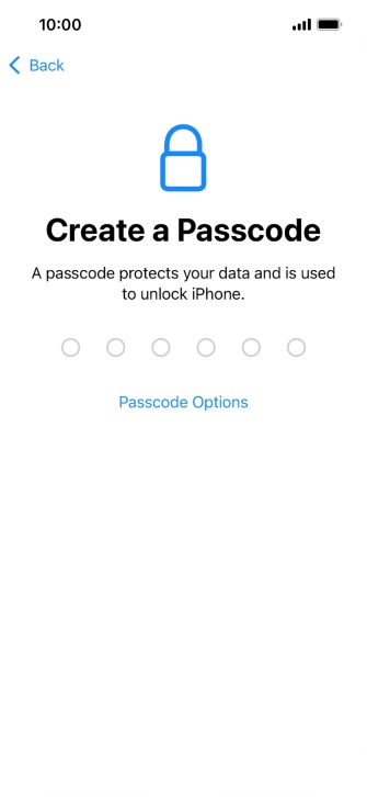 Press Passcode Options.