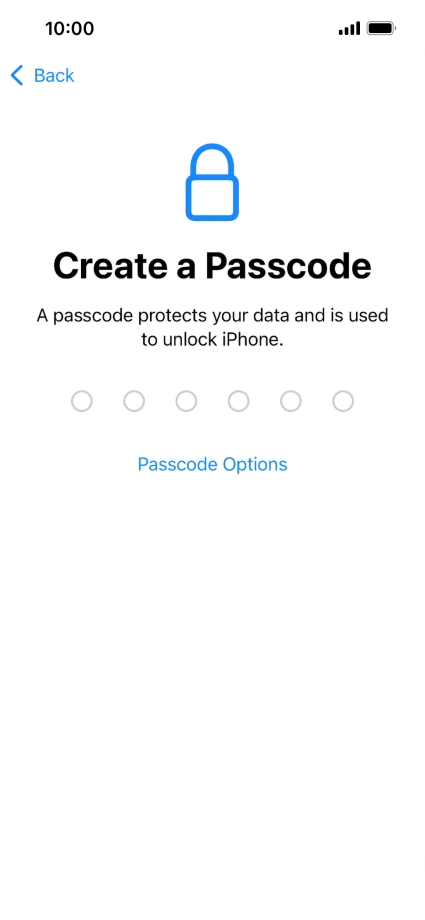 Press Passcode Options.