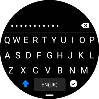 Key in the password for the Wi-Fi network and press the confirm icon.