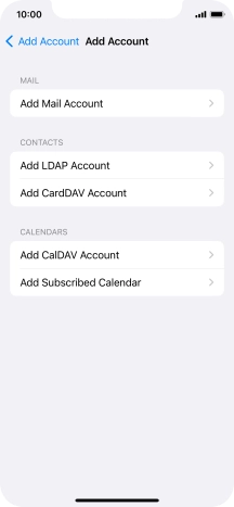 Press Add Mail Account.
