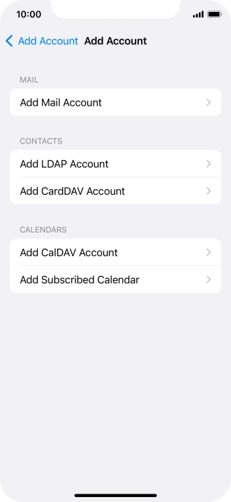 Press Add Mail Account.