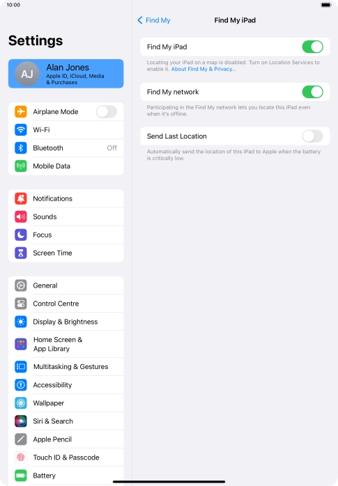 Press the indicator next to 
