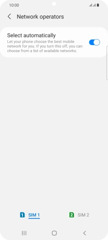 Press the name of the SIM.