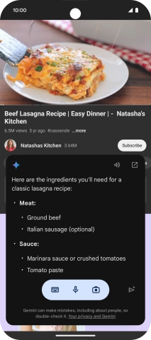 The answer from Gemini to your question is displayed.