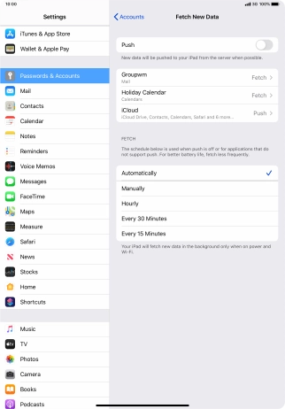 Press the required email account.