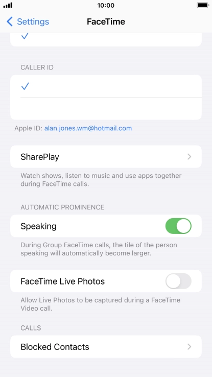 Press the indicator next to 