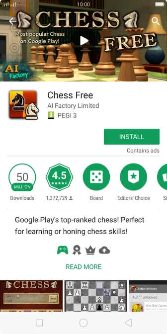 Press INSTALL and follow the instructions on the screen to install the app.