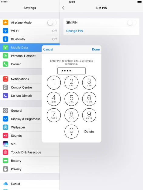 Key in your PIN and press Done.