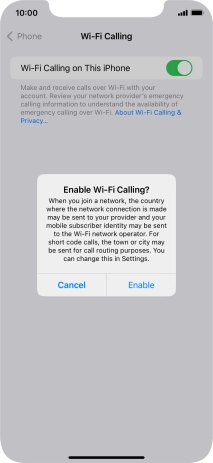 If you turn on the function, press Enable.