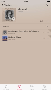 Go to the required category or playlist and press the required audio file.