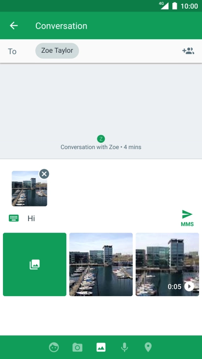 Press the send icon when you've finished your picture message.