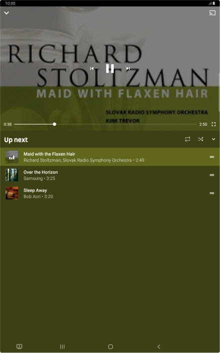 Press the repeat icon to turn the function on or off.
