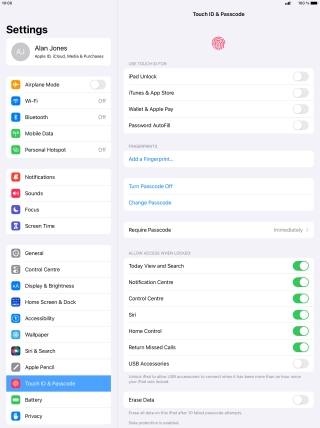 Press the indicator next to 