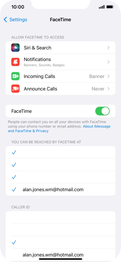 Press the indicator next to 