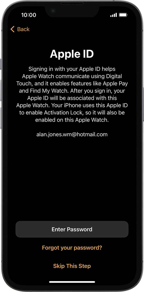 On your phone: Press Enter Password.