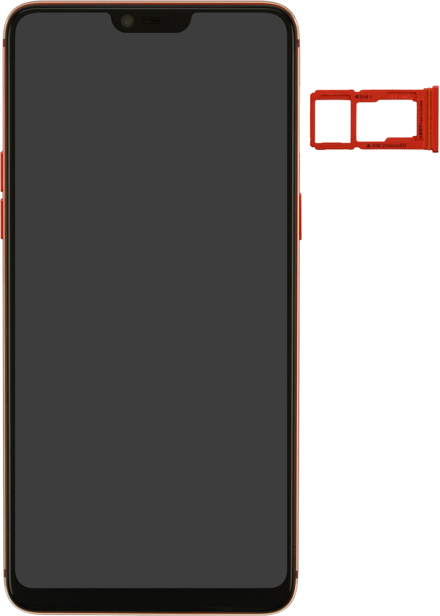 Turn your SIM so the angled corner of the SIM matches the angled corner of the SIM holder and place your SIM in the SIM holder.