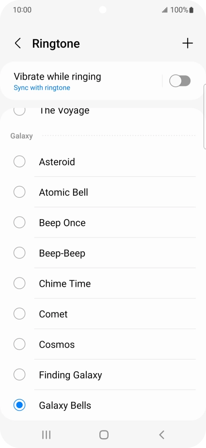 Press the add ring tone icon.