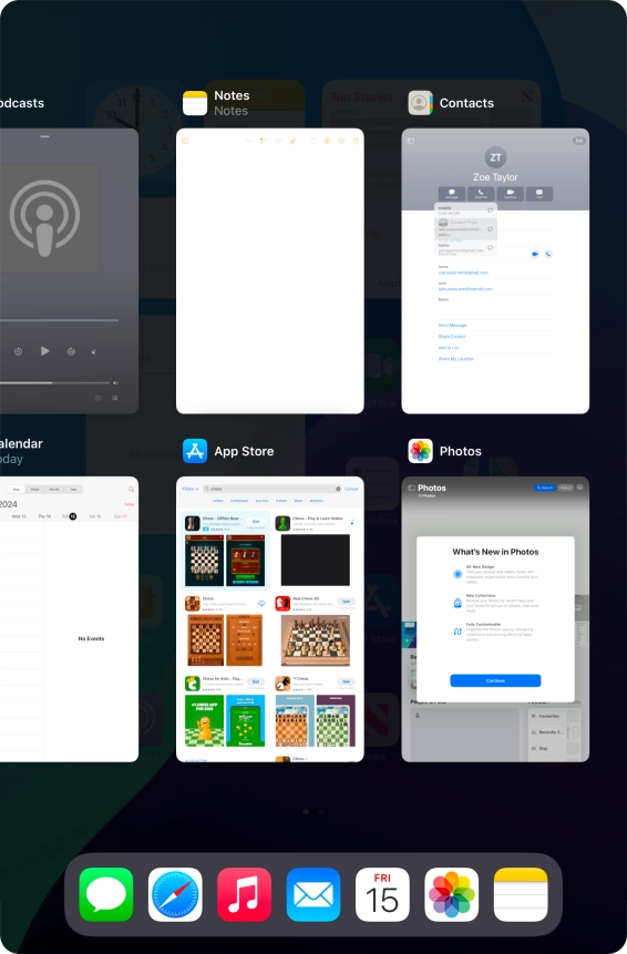 Slide upwards on the required application to end it.