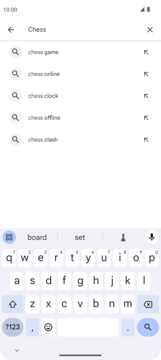 Key in the name or subject of the required app and press the search icon.