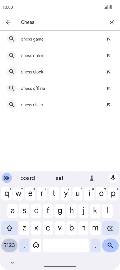 Key in the name or subject of the required app and press the search icon.