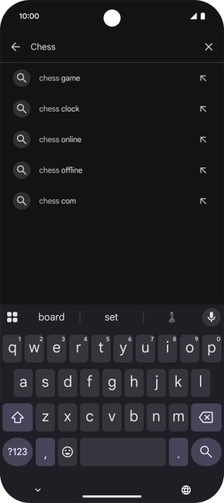 Key in the name or subject of the required app and press the search icon.