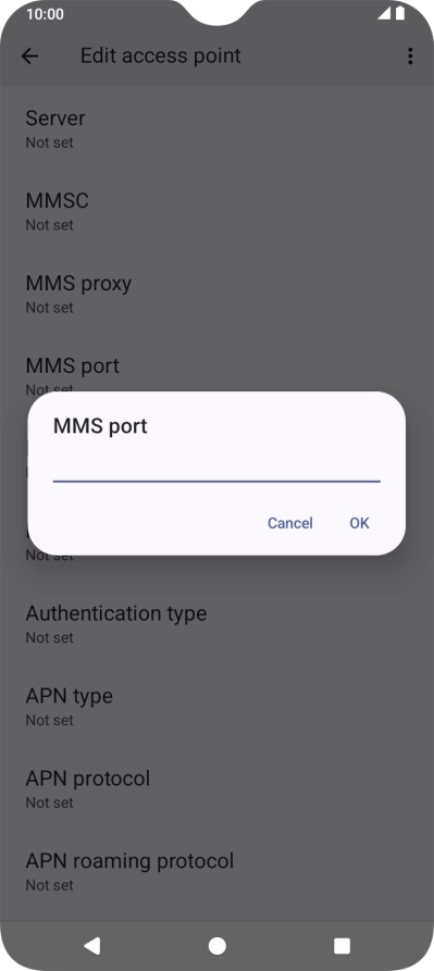 Key in 8080 and press OK.
