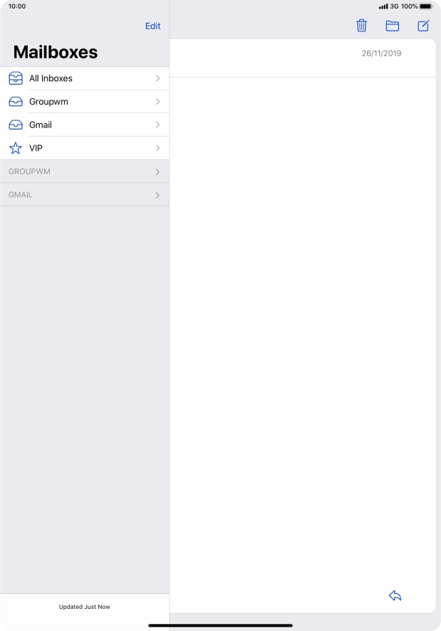 Press the new email message icon.