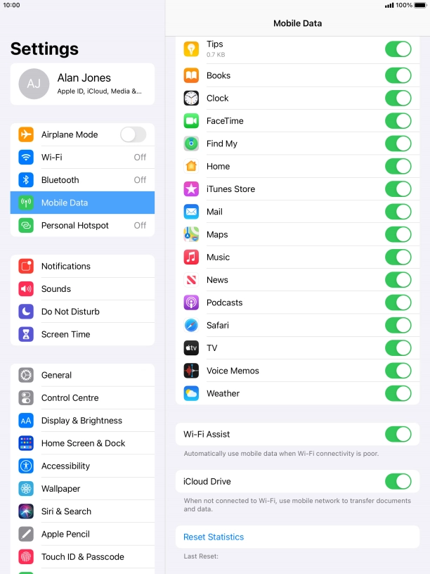 Press the indicator next to 