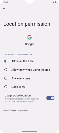 Press the required setting to turn the function on or off.