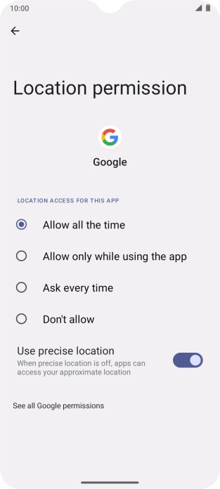 Press the required setting to turn the function on or off.
