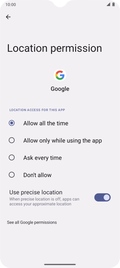 Press the required setting to turn the function on or off.