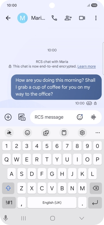 Start a conversation and press the AI icon.
