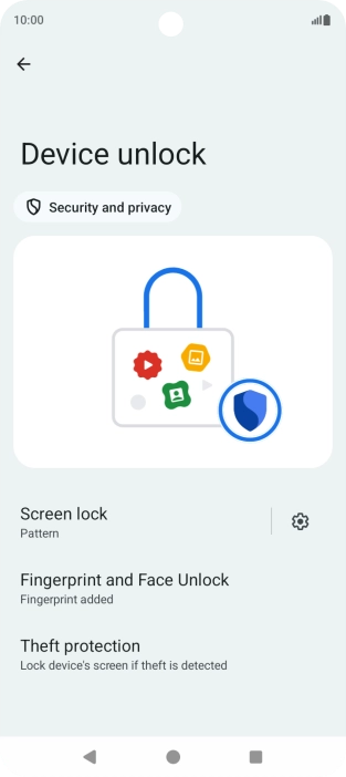 Press Screen lock and key in the additional phone lock code you created earlier.
