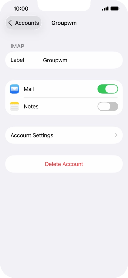 Press Account Settings.