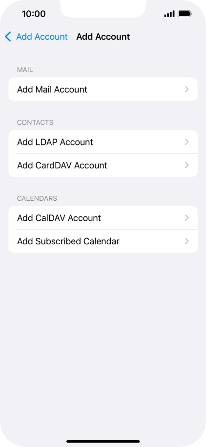 Press Add Mail Account.