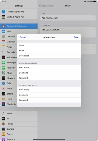 Press Save. Your email account has now been set up. To select more settings for incoming and outgoing server, proceed with the following steps.