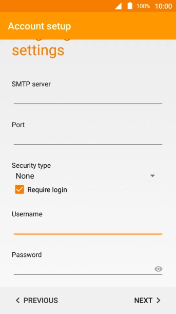 If you turn on SMTP authentication, press the field below 
