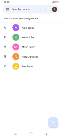 Press the required contact.