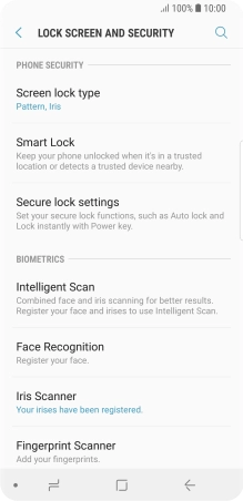 Press Screen lock type and key in the additional phone lock code you created earlier.