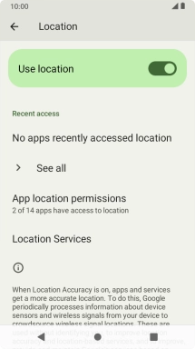 Press App location permissions.