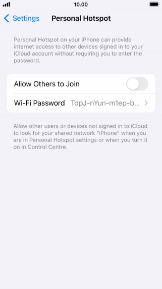 Press Wi-Fi Password and key in the required password.