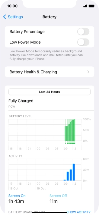 Press the indicator next to 