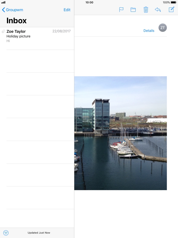 Press the new email message icon.